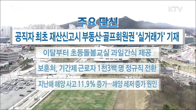 주요 단신(18. 04. 04. 16시)