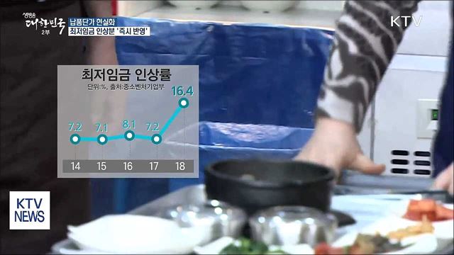 납품단가 현실화…최저임금 인상분 '즉시 반영'