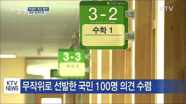 학교생활기록부 개선 방안, 국민 100명이 결정한다
