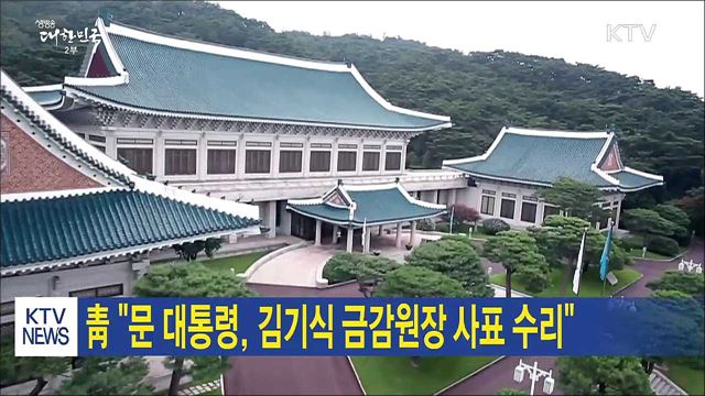 靑 "문 대통령, 김기식 금감원장 사표 수리"