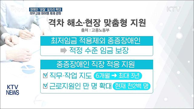 양질의 장애인 일자리 확대...의무고용 강화