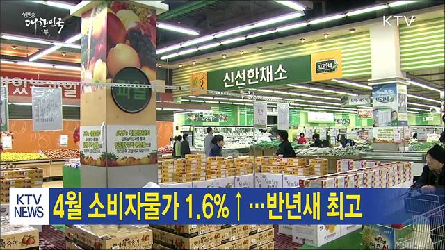 4월 소비자물가 1.6%↑…반년새 최고