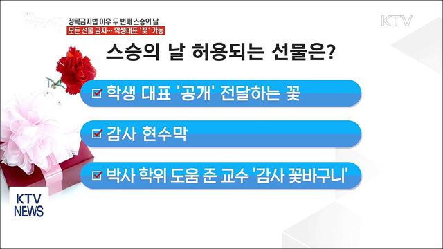 스승의 날 '모든 선물' 금지···학생대표 '꽃' 가능