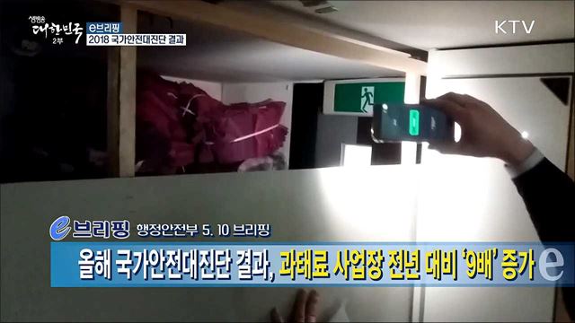 올해 국가안전대진단 결과, 과태료 사업장 전년 대비 ‘9배’증가 [e 브리핑]