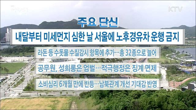 주요 단신 (18. 05. 29. 16시)