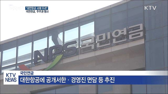 국민연금, 대한항공 사태 우려···주주권 행사