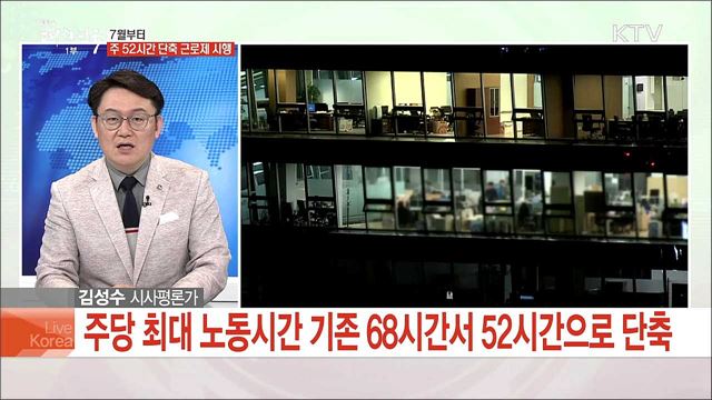 7월부터 주 52시간 단축 근로제 시행