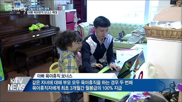 아빠 육아휴직 보너스, 자녀 상관없이 '200만원'