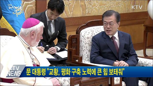 문 대통령 "교황, 평화 구축 노력에 큰 힘 보태줘"