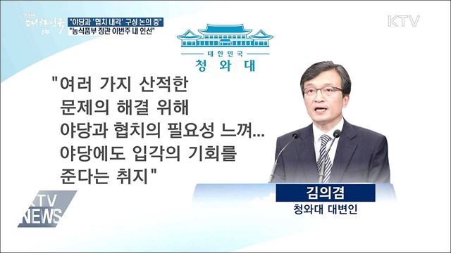 청와대 "야당과 '협치 내각' 구성 논의 중"