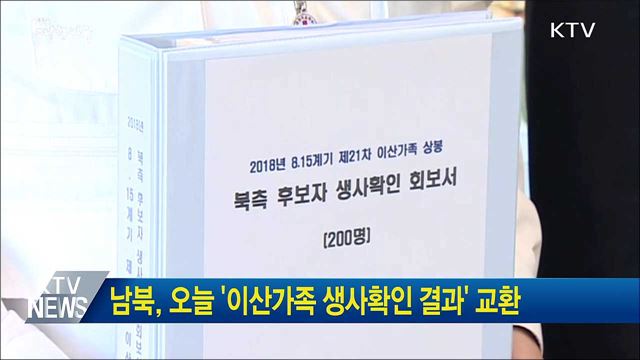 남북, 오늘 '이산가족 생사확인 결과' 교환