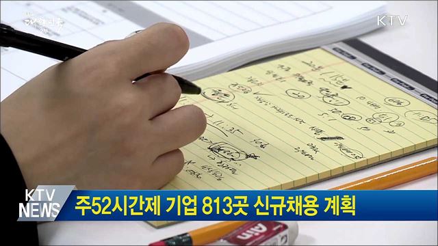 주52시간제 기업 813곳 신규채용 계획