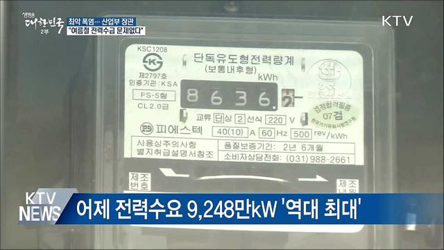 백운규 장관 "여름철 전력수급 관리 가능"