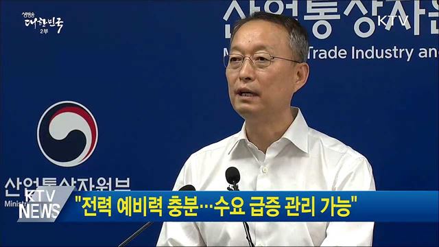 "전력 예비력 충분···수요 급증 관리 가능"