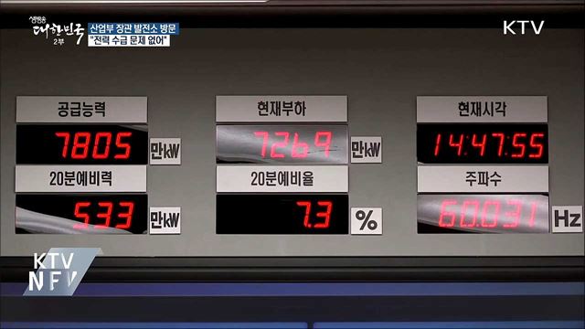 "전력 수급 문제 없어···돌발상황 없게 관리"