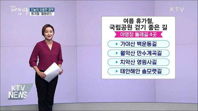 국립공원 숲길 따라···휴가철 '힐링로드'