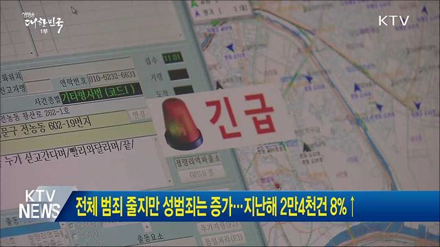 전체 범죄 줄지만 성범죄는 증가···지난해 2만4천건 8%↑