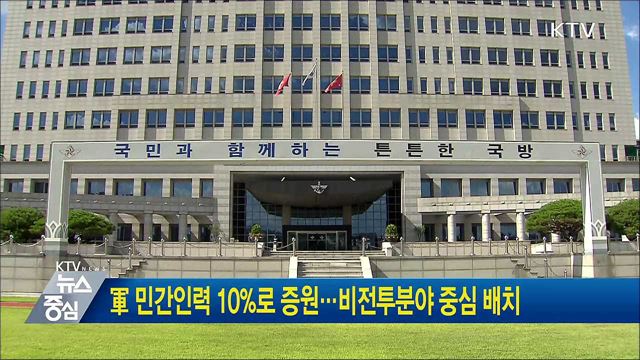 軍 민간인력 10%로 증원···비전투분야 중심 배치