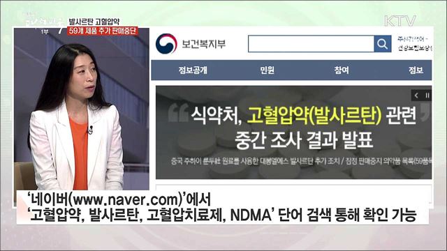 발사르탄 고혈압약 59개 제품 추가 판매중단