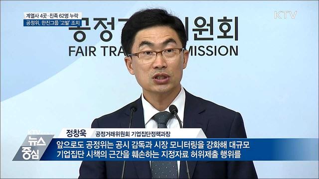 한진그룹 계열사 4곳·친족 62명 자료 누락···'고발' 조치