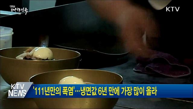 '111년만의 폭염'···냉면값 6년 만에 가장 많이 올라