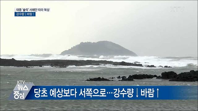 태풍 '솔릭' 서해안 따라 북상···강수량↓바람↑