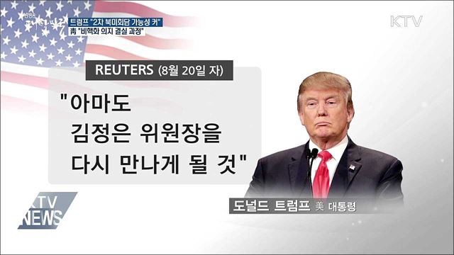 靑 "트럼프 2차 북미회담 언급···비핵화 의지 결실 과정"