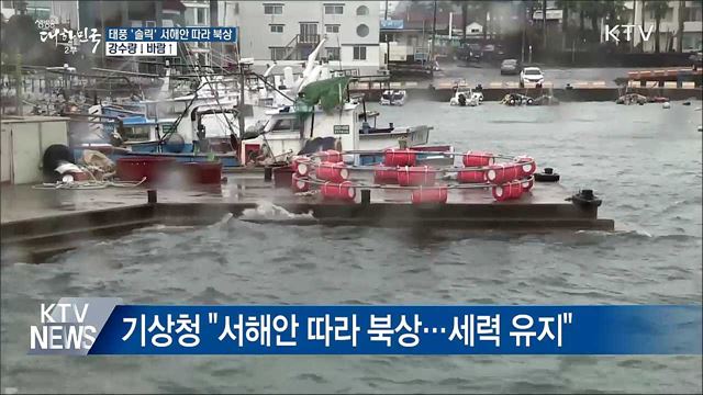 태풍 '솔릭' 서해안 따라 북상···강수량↓바람↑