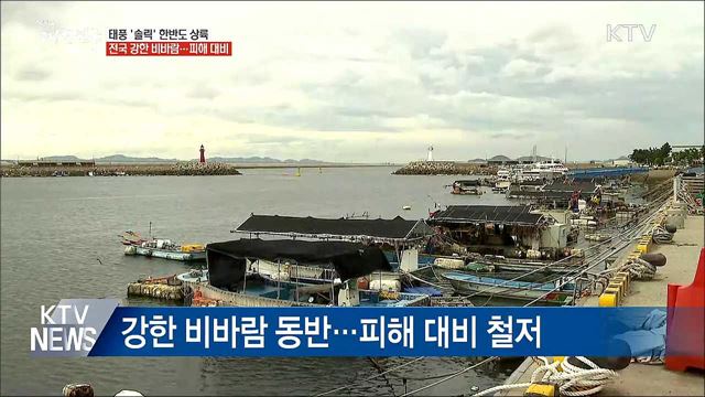 태풍 솔릭 제주 강타···강한 비바람 동반