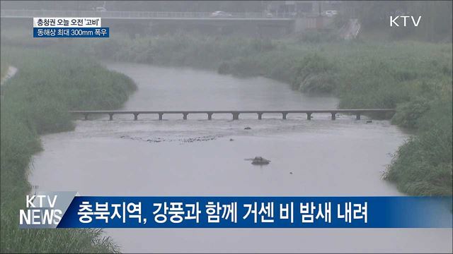 충청권 오늘 오전 '고비'···동해상 최대 300mm 폭우