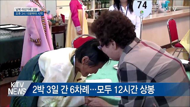 이산가족 오후 3시 15분 단체 상봉 시작