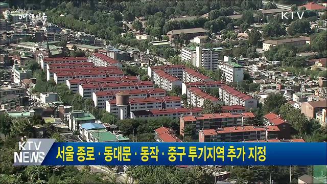 서울 종로·동대문·동작·중구 투기지역 추가 지정