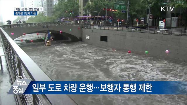 서울·경기·강원 많은 비···중대본 1단계 가동
