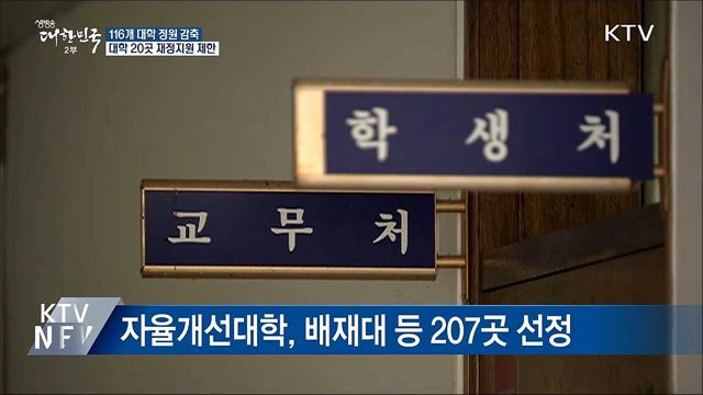116개 대학 정원감축···대학 20곳 재정지원 제한