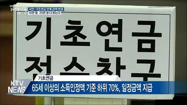 국민-기초연금 연계 감액 기준 변경···10만 명 더 받는다