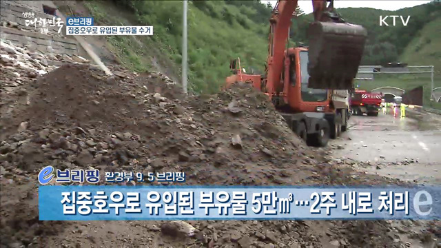 집중호우로 유입된 부유물 5만㎥···2주 내로 처리 [e 브리핑]