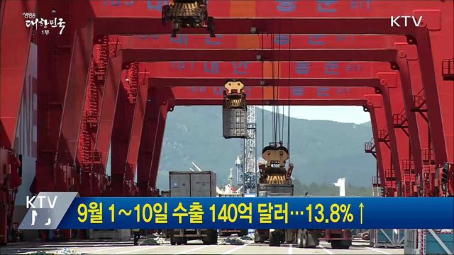 9월 1∼10일 수출 140억 달러···13.8%↑
