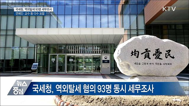 국세청, 역외탈세 혐의 93명 동시 세무조사