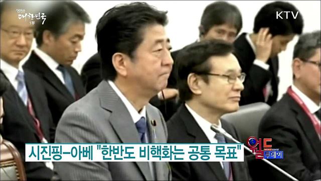 시진핑-아베 "한반도 비핵화는 공통 목표" [월드 투데이]