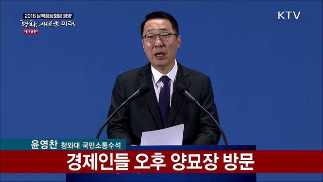 2018 평양 남북정상회담 관련 청와대 브리핑