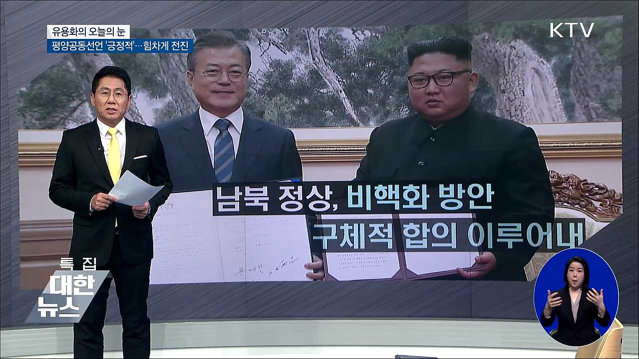 평양공동선언 '긍정적'···힘차게 전진 [유용화의 오늘의 눈]