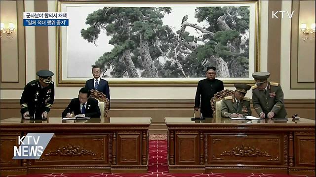 군사분야 합의서 채택···"일체 적대 행위 중지"