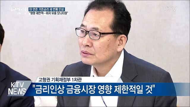 미 연준 기준금리 세 번째 인상···정부, 선제적 대응