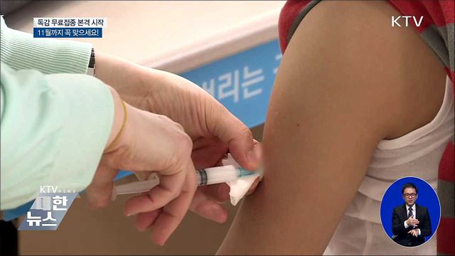독감 무료접종 본격 시작···11월까지 맞으세요