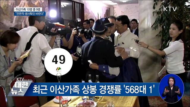 이산가족 91.9% "전면적 생사확인 바란다"