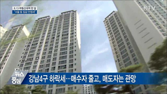 9.13 부동산대책 한 달···"서울 등 집값 안정세"