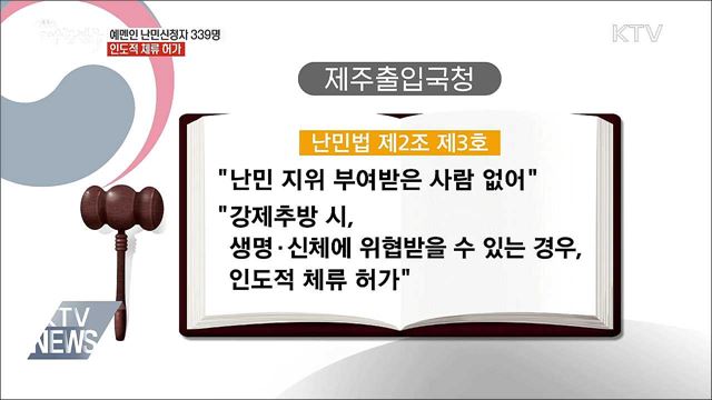 제주 예멘인 난민신청자 339명···인도적 체류 허가
