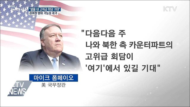 美 "열흘 내 고위급 대화 기대"···김여정 미국 찾을까