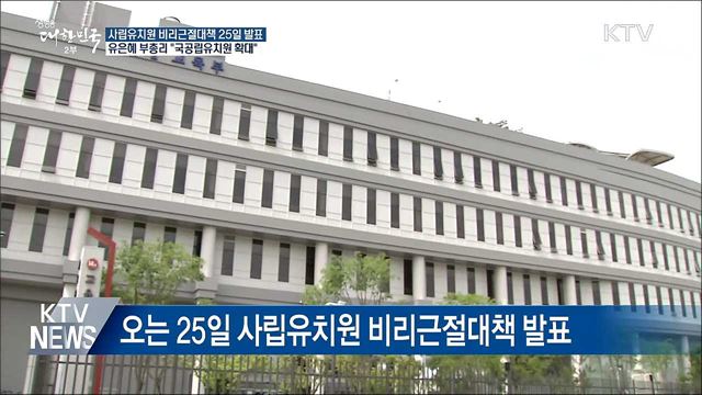 사립유치원 비리 근절 종합대책 25일 발표