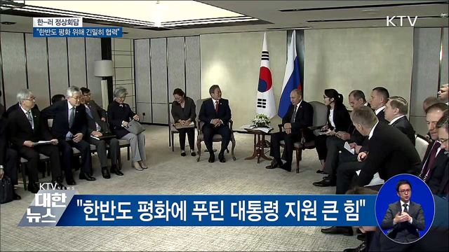 한-러 정상회담···"한반도 평화 위해 긴밀히 협력"